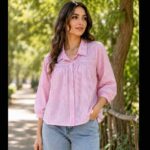شومیز راه راه نخی عروسکی