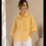 شومیز شیشه ای پایین دکمه
